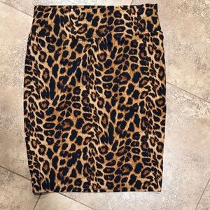 LuLaRoe Animal Print Pencil Skirt - Black and Tan